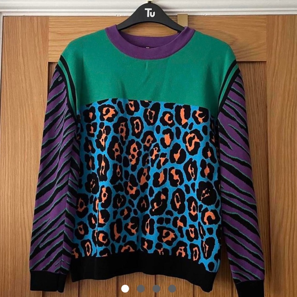 Vintage Topshop Animal Block Print Jumper
